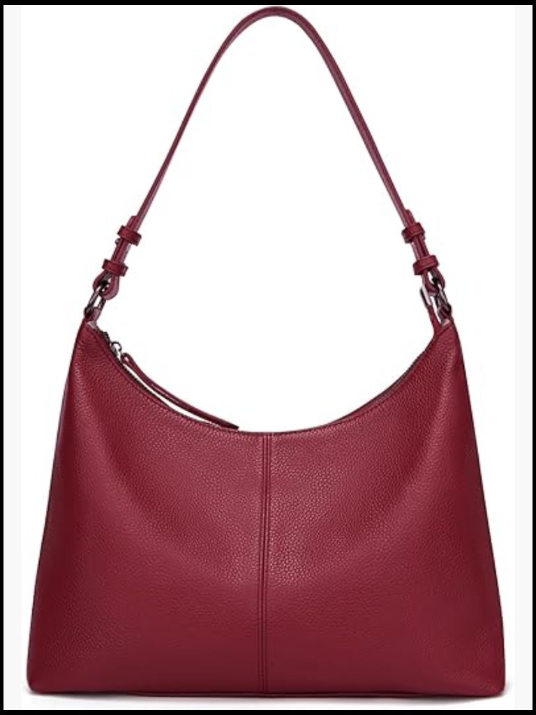 Genuine Leather Hobo Purse Adjustable Straps Crossbody Shoulder Bag Chic